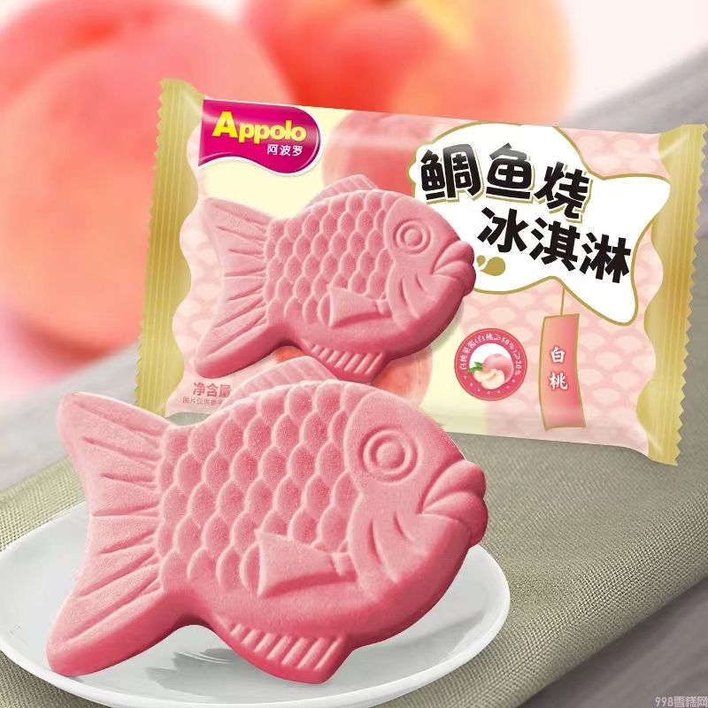 Applo阿波羅鯛魚白桃口味冰淇淋  18支(1)